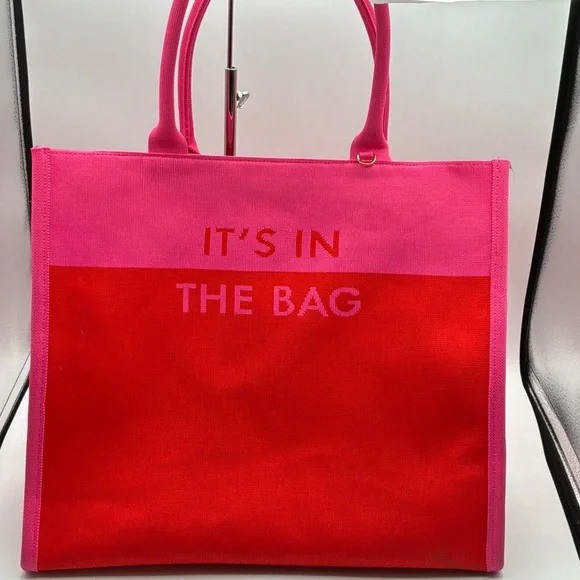 Vibrant Pink and Red Tote Bag - Picture 1 of 5